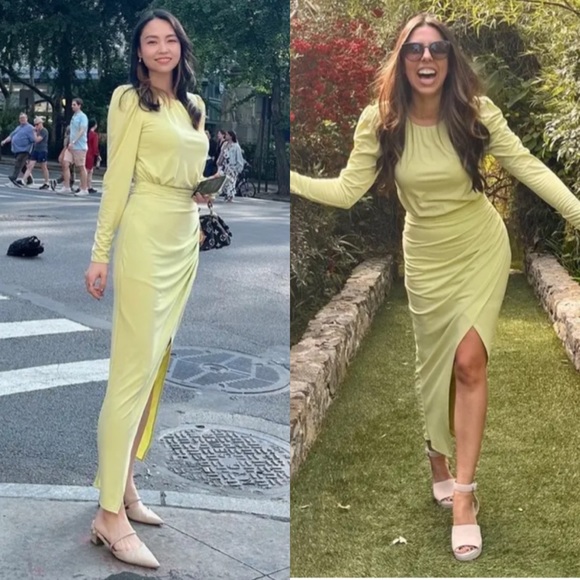 Self-Portrait Green Cutout Midi Dress in Size US 2 - Picture 4 of 13